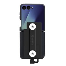 갤럭시 Z플립7 오토바이 자석케이스 배달대행 충전거치대 딱판, 블랙