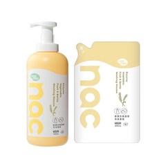 nac nac 酵素奶瓶蔬果洗潔慕斯1罐1補充包, 1個, 1.3L