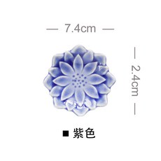 日本製手作冰裂紋楓葉蓮花筷架子 日式陶瓷筷託筷枕筆置筆架 -, 1個, 藍紫色蓮花*一個, 藍紫色蓮花