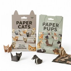 종이 동물 만들기 DIY 키트 페이퍼 크래프트 고양이 강아지, 2팩, 2개