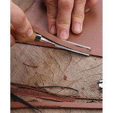 우드손잡이 가죽공예 손피할기 6mm 레자공예 공구