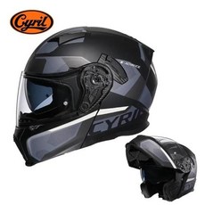 오토바이 듀얼 바이저 모듈러 풀 페이스 헬멧 플립 업 헬멧 DOT 승인 성인 남성 여성 Casco Moto CYRIL AH121, 54) 11 - XXL, 54) 11  XXL