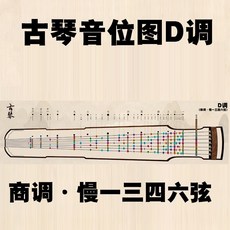 연습용 고금 패드 칠현금 구친 거문고 음소표 현 그림 입문용 가죽 방수 실물 크기 음위도, 컬러 구친 D조, 1개