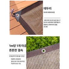 테라스 가림막 펜스 옥상 난간 가리수량 담장가리막, 커피색 8x12m