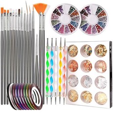 美甲工具套裝 金銀線 飾品 點鑽筆 美甲筆刷, 1個