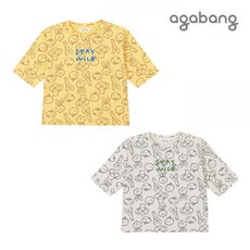 아가방 러브칠부채소티셔츠 IVORY YELLOW 01P551002