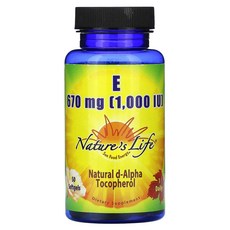 Nature's Life Vitamin E 670 mg 1 000 IU 50 Softgels, Nature's Life, Vitamin E, 670, 1개