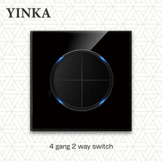 EIOMR EU 표준 벽 표시기 16A 1/2 스위치(LED ) 웨이 조명 2 스위치, 2 Gang 2 Way, Grass 2Gang 4