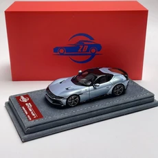 자디 1:64 페라리 12기통 리미티드 레진 모델 (3D 프린팅 휠 및 카본 파이버 디테일 포함) 수집가를 위한, 05 ice blue