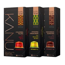 카누머신용 캡슐 기획세트(콜롬비아 톨리마 에티오피아 예가체프 인도네시아 수마트라) 총 6팩(60캡슐), 6세트, 1개입, 95g