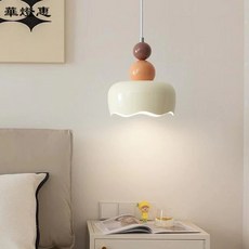 華燈惠 小紅書網紅奶油風北歐吊燈，兒童房床頭現代簡約幾何吊燈，營造溫馨舒適的居家氛圍, 奶油粉,不帶燈泡