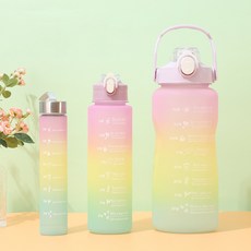 빛나는 판다 HWstork 그라데이션 스포츠 물병 3개 세트 레드 1세트 2000ml, 퍼플 × 2000ml × 1세트