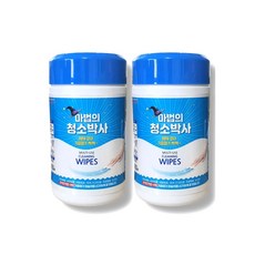(무료배송)유한그린텍 마법의 청소박사 150매 원통형 2통 청소 물티슈 크리너 기름때 찌든때 제거, 2개