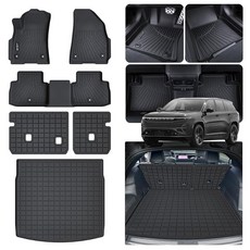 바닥 매트 카고 등받이 2025 Jeep Wagoneer S 4xe EV (연료 없음) 자동차 액세서리 전천후 TPE 라이너 및 벨크로 커버