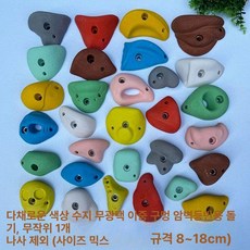 클라이밍홀드 암벽홀더 등반 파츠 행보드 홀드 장비 실내, 레진 이중 구멍 랜덤 혼합 색상