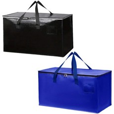 超大容量可折疊收納袋 附提把多功能防塵防潮收納箱, 藍色、黑色(隨機)