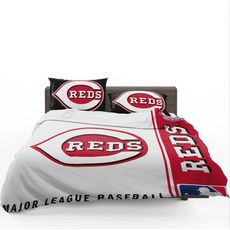 MLB 신시내티 레즈 이불 배게 커버 세트 - 싱글 더블 사이즈 Cincinnati Reds, 포함