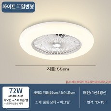 수친담마켓 실링팬조명 선풍기 안방 조명 공기순환, 화이트 55cm 기본형 오프라인음성제어, 기본 색상