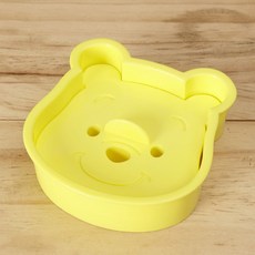 대코 노랑 곰돌이샌드위치쿡-캐릭터 샌드위치커터 실리콘빵틀, 본상품, 1개