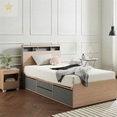 작은방 감성 무드조명 서랍 침대프레임 SS 원룸 수납 모던 대학생 튼튼한, 메이플