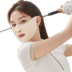 루미솔 UV 자외선차단 에어쿨 스포츠 마스크 골프 등산 러닝 얼굴가리개, 1개, 누드베이지