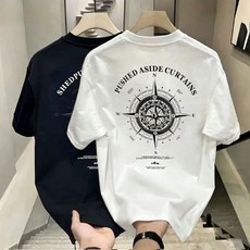 트렌디한 프린팅 남자 반팔 박스 티셔츠 빅 사이즈 다양한 체형에 적합 프린팅 디자인 남자 반팔 티셔츠 편안한 스타일 완성 통기성 휴대성 활동적 일상룩