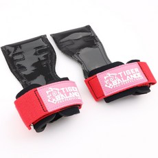 타이거밸런스 헬스그립 헬스스트랩 스트랩, 레드(로고 핑크), 1세트