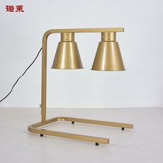 諾萊 食品加熱保溫燈 雙頭, 麥穗黃色 無托盤