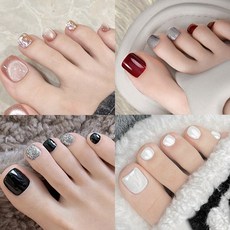 키스미스 페디큐어 페디팁 붙이는 젤페디 팁 패디네일 4종타입 x 24p, 1세트, 혼합색상 력셔리 시리즈 B 1세트, 혼합색상 력셔리 시리즈 B