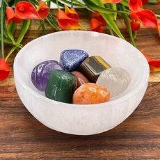 1pc 셀레나이트 클렌징 크리스탈 그릇 크리스탈 보석 보관 크리스탈 Degaussing 홈 장식 선물 크리스탈 선, Selenite, 1PC 7-8cm