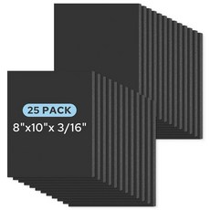 AUEAR 폼 보드 25팩 20.3x25.4cm(8x10인치) 벌크 0.5cm(3/16인치) 두께 블랙 코어 프레젠테이션 시트 다용도 보딩 프로젝트 공예 장착 학교 디스플레이