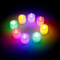 LED 케익촛불 칼라 무지개 24개입 한필몰, LED 케익촛불(무지개)