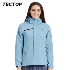 TECTOP 探拓戶外女款9245080防水透氣衝鋒衣，全防水科技防風保暖兩件式外套