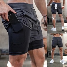 10色任選 健身短褲 慢跑褲 短褲男 運動短褲 透氣 網眼褲 戶外 訓練 假兩件短褲 休閒五分褲 海灘褲 籃球比賽