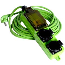 원스탑 4000W 고용량 방우형 전기연장선 차단기 멀티탭 캠핑리드선 2구, 50m, 그린, 1개