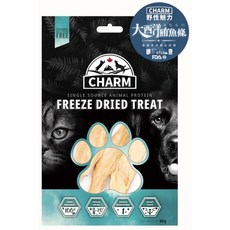 CHARM 野性魅力 貓狗凍乾零食 鴕鳥肉 鹿肉 鮪魚 土雞塊 水鯊塊 鱉蛋, 1個, 凍乾大西洋鮪魚條 40g