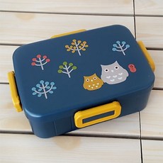 부엉이 사각 1단 도시락사면결착, 1개, 혼합색상