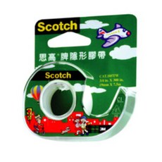 3M Scotch 105A 隱形膠帶19mmx7.5M附膠帶台 霧面隱形 黏性持久 辦公家用皆宜, 1個