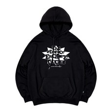 어드벤쳐 피플 프린트 후드티 블랙