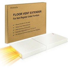 측면 바닥 공기 환기구 확장기 가구 아래용 11.8인치-23인치 조절 가능 금속 재질 디플렉터 내구성 강한 내열 HVAC 리디렉터 침대 소파 옷장용, 측면 바닥 공기 환기구 확장기 가구 아래용 11.8인치