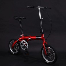 접이식 미니벨로 소형 출퇴근용 클래식 여성용 성인용, 14인치, 14인치 단속 고사양 디스크 브레이크 레드, 1개, 1cm