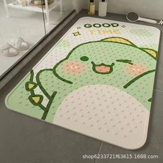 帶吸盤浴室防滑墊兒童夏季洗澡腳墊子淋浴房卡通浴室防滑地墊, 1個, 快樂恐龍仔