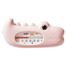 嬰兒洗澡水溫計 寶寶洗澡玩具 火箭造型兒童沐浴水溫表 新生兒適用, 萌鱷款-泡泡粉