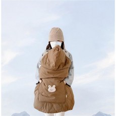 겨울용 포대기 방한 커버 포대기추천 겨울포대기, 뉴 두꺼운 방풍 커버 커피 래빗