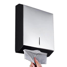 코지티 스텐 핸드타올 케이스 페이퍼타올 디스펜서 700매 대형 업소용, 1개, 실버