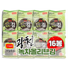 매일푸드 광천 녹차 올리브 도시락김, 16개, 4g