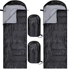 Tudomro 성인용 캠핑 침낭 2개 봄 여름 가을 야외 배낭여행 하이킹 여행에 따뜻함을 유지하는 경량 방수 장비 핑크 그린 158292, 블랙, 블랙