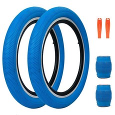 ZUKKA 20 x 2.4 자전거 타이어 2팩 50.8 BMX 접이식 교체 MTB 산악 자전거 통근 자전거용, Blue, 20 x 2.4/2 Tires