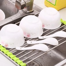 싱크대 건조대 스텐 다용도 그릇 접이식 주방 식기 랙, 1개, GT 그린380