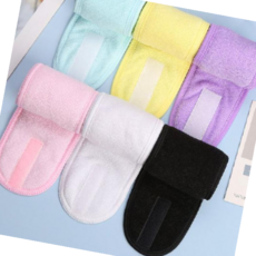 세수머리띠 극세사 찍찍이 세안밴드, 블랙